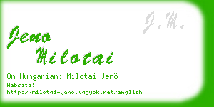 jeno milotai business card